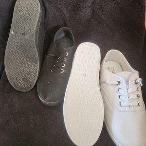 No. 6 Black and White Women's Sneakers